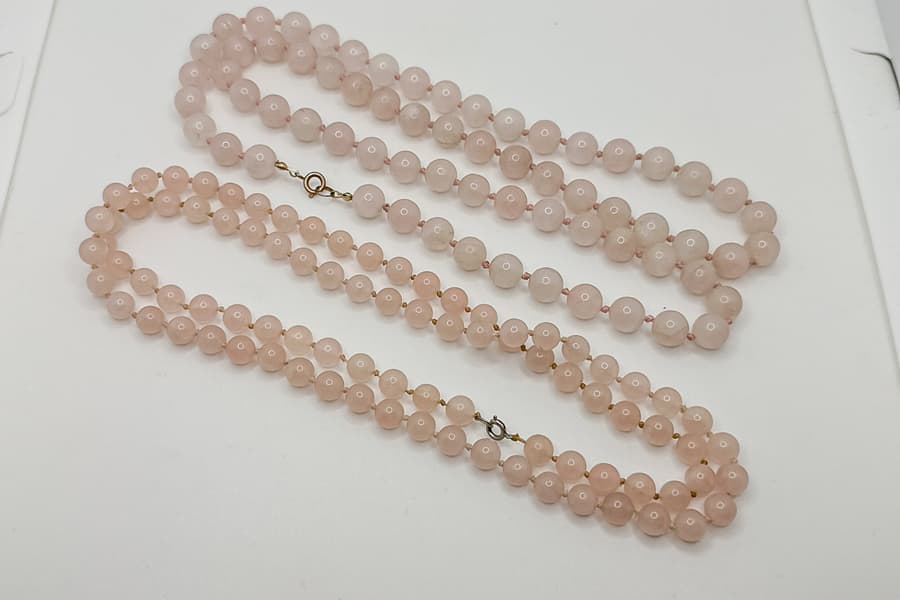 2 Edelstein Ketten Rosenquartz